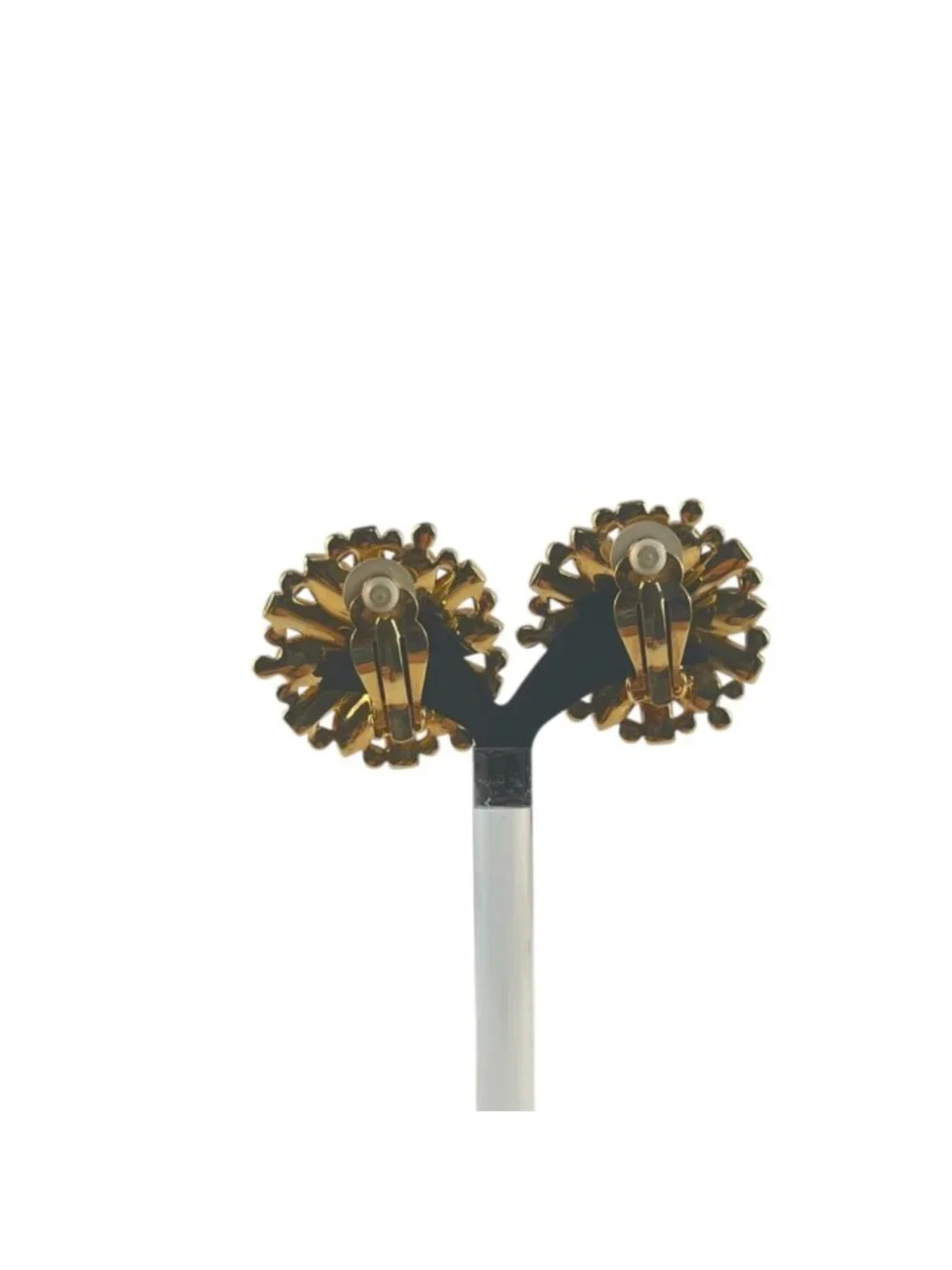 Vintage Swarovski Crystal Snowflake Clip-On Earrings, Gold Tone Starburst, Signe